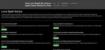 freelovespellsbyjoshuaウェブサイトのスクリーンショット