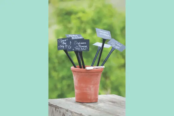 Black Plant Labels and Pen