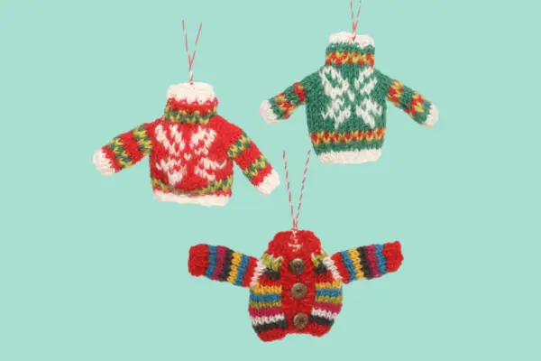 Three Fair Trade Christmas Jumper Decorations – Verdantvows