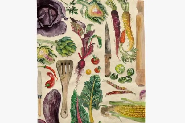 Verdantvows - Veg garden tea towel