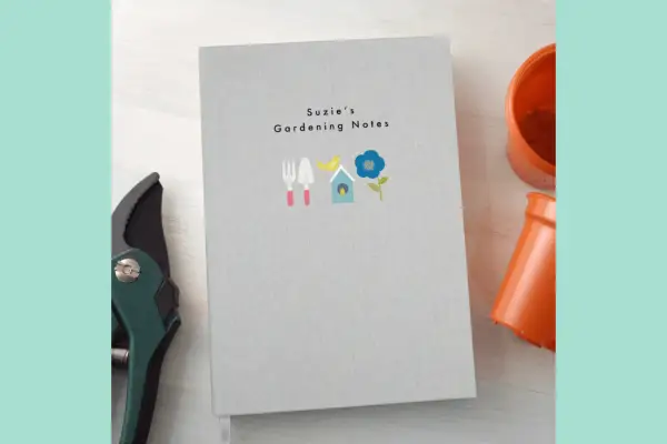 Personalised Gardening A5 Cloth Bound Notebook - Verdantvows