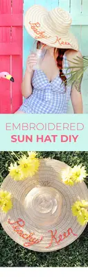 DIY Embroidered Sun Hat