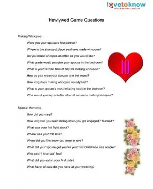 שאלות להדפסה של נשואים טריים