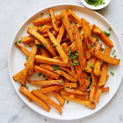 Luftbraten Süßkartoffel -Pommes