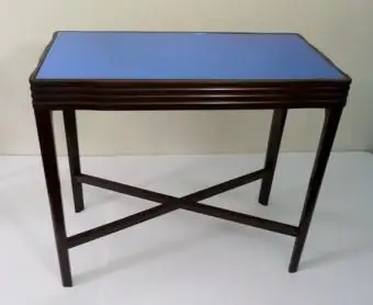 Mesa superior em espelho de vidro azul Art Déco