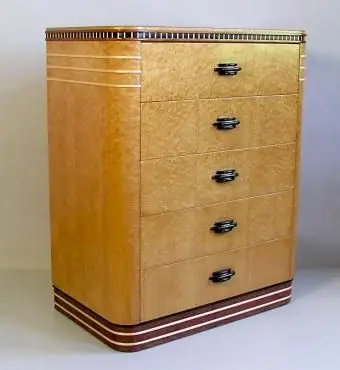 Cômoda Art Déco Birdseye Maple por Joel Liebman