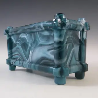 Sowerby Turquoise Slag Glass Bowl