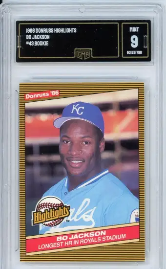 1986 Donruss mette in evidenza Bo Jackson 43 Rookie Card GMA 9