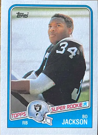 Scheda da calcio 327 di Bo Jackson RC Topps del 1988