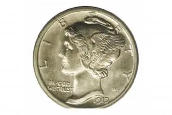 1919-D Moneda de diez centavos de mercurio