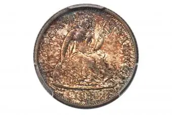 1860-O Moneda de diez centavos sentada