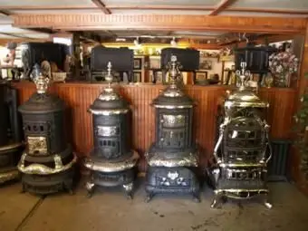 stufa da salotto vittoriana a cilindro