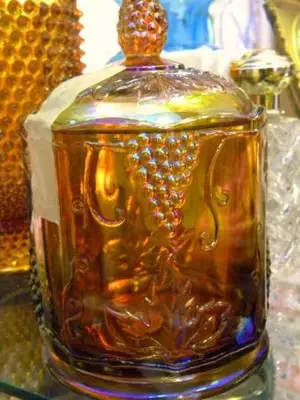 Rote Karnevalsglas Zuckerdose