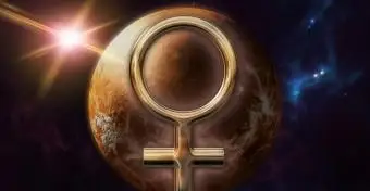 Złoty symbol horoskopu zodiaku Wenus