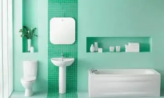 녹색 욕실 인테리어