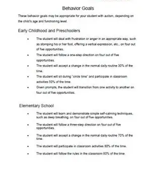 obiettivi di comportamento