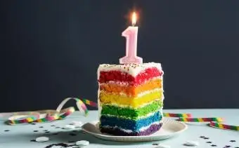 dúhový koláč 1. brithday