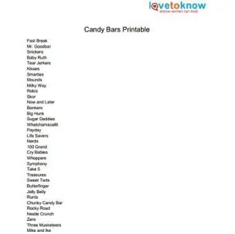 キャンディーバーリスト