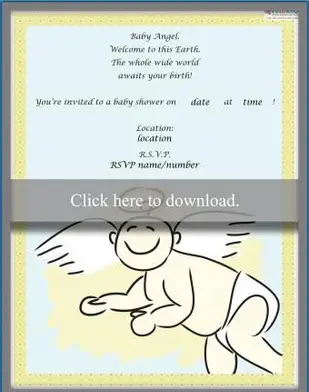 Baby shower invito angelo bambino