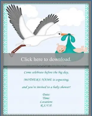 Invito per il battesimo della cicogna