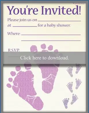 timbro dell'invito dell'impronta del bambino ragazza