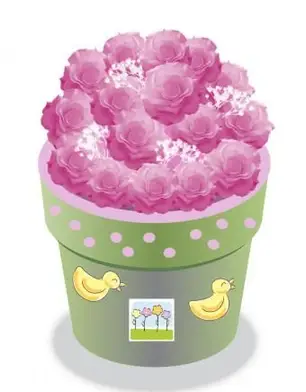 Baby shower topiary róży