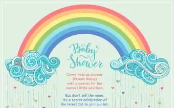 ベビーシャワーの招待状レインボー