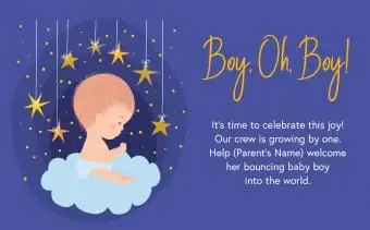男の子のベビーシャワーの招待状