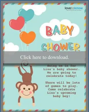 モンキーベビーシャワーの招待状