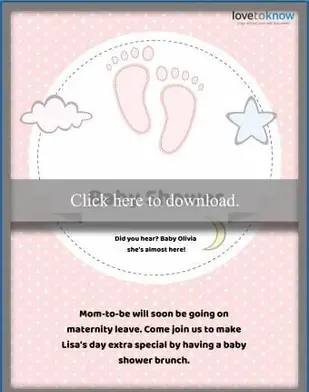 赤ちゃんの足のベビーシャワーの招待状