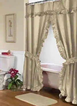 וילון מקלחת מבד לורן כפול