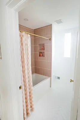 pink tile shower
