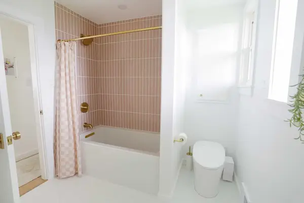 pink tile shower