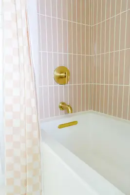 pink tile shower