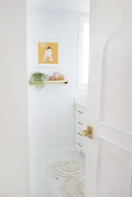 view into bathroom from hallway