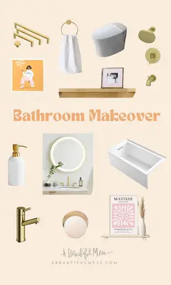 collage of items in bathroom