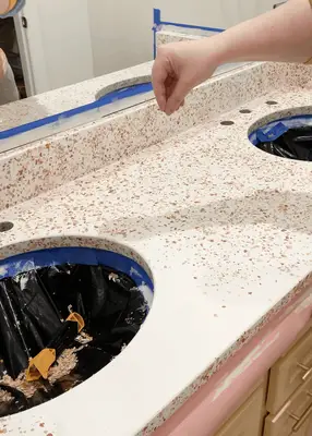 Bancadas de terrazzo diy faux