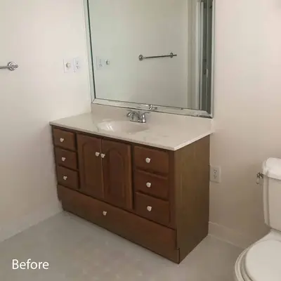 I Painted Our Bathroom Vanity!