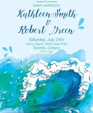 Aquarell Hochzeitseinladung mit Text