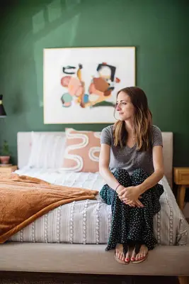 Green and White Main Bedroom Before + After