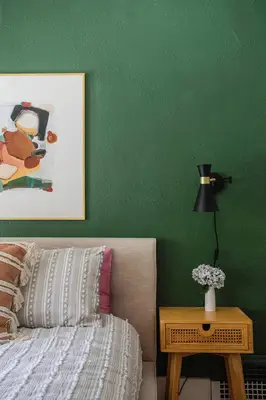 Green and White Main Bedroom Before + After