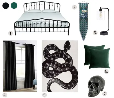 Slytherin-Inspired Bedroom