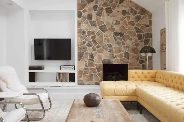 Macheri de șemineu - cărămidă la piatră