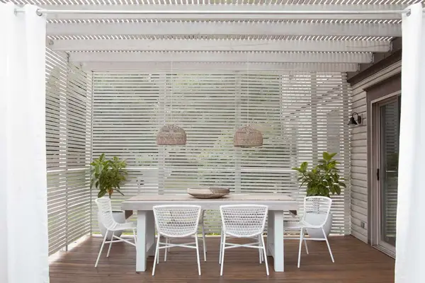 outdoor living space after adding accessories