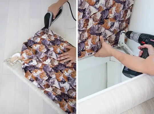 attaching a storage bench lid