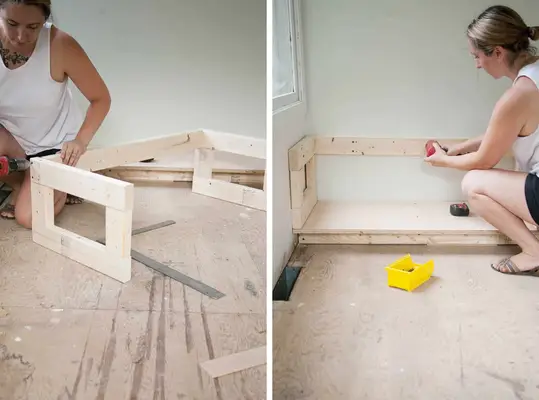 How I Built a Channel Tufted Storage Banquette