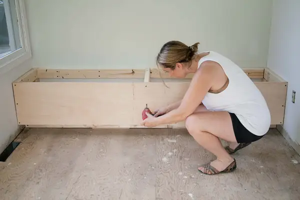 How I Built a Channel Tufted Storage Banquette