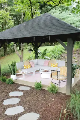 painted shingle pavilion roof