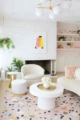 view of fireplace with chair in front of it