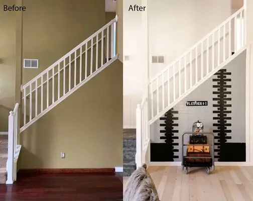 Platform 9 3/4 Inspired Accent Wall